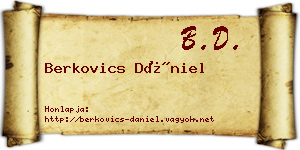 Berkovics Dániel névjegykártya